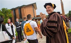 “THEY’VE COME TO LEARN AND GROW” Mark Heckler, president of Valparaiso University, says the faith-based institution’s goal is to prepare students to lead and serve in both church and society.