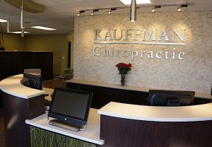BEST COMMERCIAL INTERIOR DESIGN COMPANY HDW Interiors Inc., Merrillville and South Bend. Pictured is a project for Kauffman Chiropractic.
