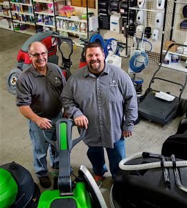“A LOT OF REALLY GOOD PEOPLE HAVE COME THROUGH THE DOORS” Chad Sams and his son, Larry, are president and vice president of Able Paper & Janitorial Supply.