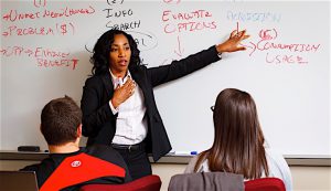 BEST UNIVERSITY TO OBTAIN AN MBA Indiana University Northwest, Gary. Pictured here is Demetra Andrews, assistant professor with the School of Business and Economics.