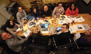 Mix Design team in Schererville working on big picture strategy and measurable goals in marketing, brand building, and social media for one of their clients.