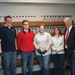 Tom Wojcinski, Dan Gargula, Anne Hoover, Maureen Murphy and Terry Murphy in the R&D Lab at The Hammon Group.