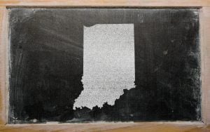 Indiana on chalkboard