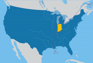 Map of Indiana's export routes.